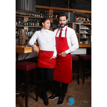 Fartuch kucharski Basic 75 x 90 cm z kieszenią i klamerką CZERWONY| BLS5 KARLOWSKY 