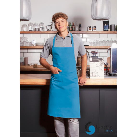 Fartuch kucharski Basic 75 x 90 cm z kieszenią i klamerką TURKUS| BLS5 KARLOWSKY 