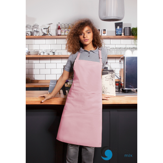 Fartuch kucharski Basic 75 x 90 cm z kieszenią i klamerką RÓŻOWY | BLS5 KARLOWSKY 
