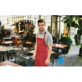 Fartuch kucharski Basic 75 x 90 cm z kieszenią i klamerką TRUSKAWKOWY| BLS5 KARLOWSKY