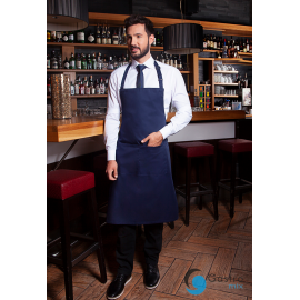 Fartuch kucharski Basic 75 x 90 cm z kieszenią i klamerką GRANATOWY| BLS5 KARLOWSKY