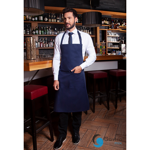 Fartuch kucharski Basic 75 x 90 cm z kieszenią i klamerką GRANATOWY| BLS5 KARLOWSKY 