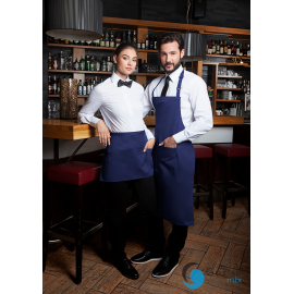  Fartuch kucharski Basic 75 x 90 cm z kieszenią i klamerką GRANATOWY| BLS5 KARLOWSKY