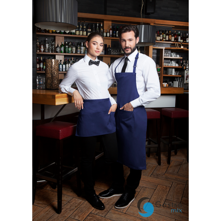 Fartuch kucharski Basic 75 x 90 cm z kieszenią i klamerką GRANATOWY| BLS5 KARLOWSKY 