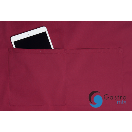 Fartuch kucharski Basic 75 x 90 cm z kieszenią i klamerką BORDOWY| BLS5 KARLOWSKY 