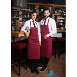  Fartuch kucharski Basic 75 x 90 cm z kieszenią i klamerką BORDOWY| BLS5 KARLOWSKY