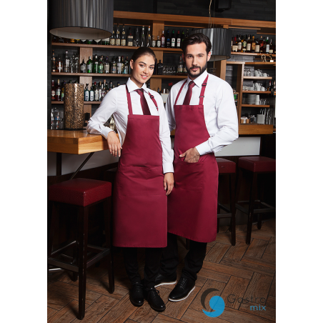 Fartuch kucharski Basic 75 x 90 cm z kieszenią i klamerką BORDOWY| BLS5 KARLOWSKY 