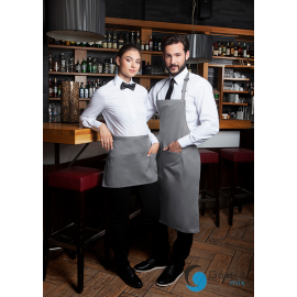  Fartuch kucharski Basic 75 x 90 cm z kieszenią i klamerką SZARY| BLS5 KARLOWSKY