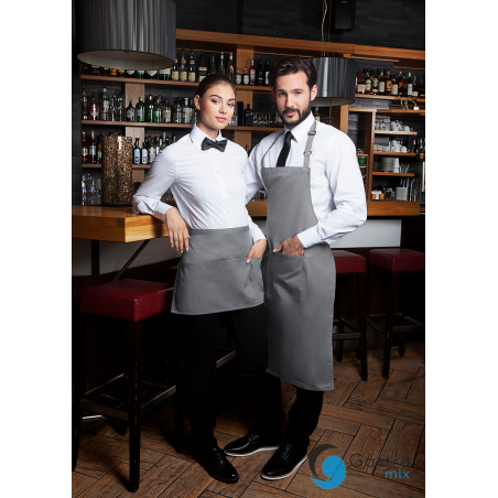 Fartuch kucharski Basic 75 x 90 cm z kieszenią i klamerką SZARY| BLS5 KARLOWSKY 