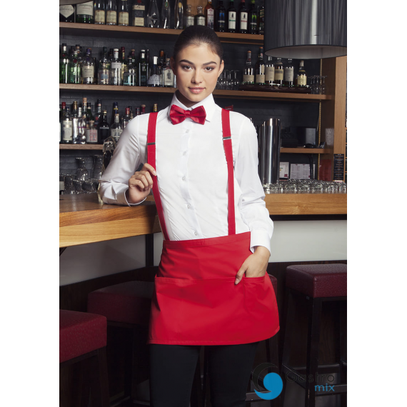 Zapaska kelnerska „Basic”  60 x 35 cm, z kieszeniami CZERWONA| BVS3 KARLOWSKY 