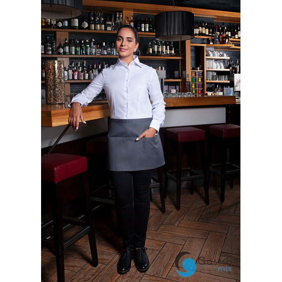 Zapaska kelnerska „Basic”  60 x 35 cm, z kieszeniami ANTRACYT | BVS3 KARLOWSKY 