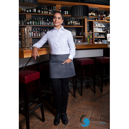 Zapaska kelnerska „Basic”  60 x 35 cm, z kieszeniami ANTRACYT | BVS3 KARLOWSKY 