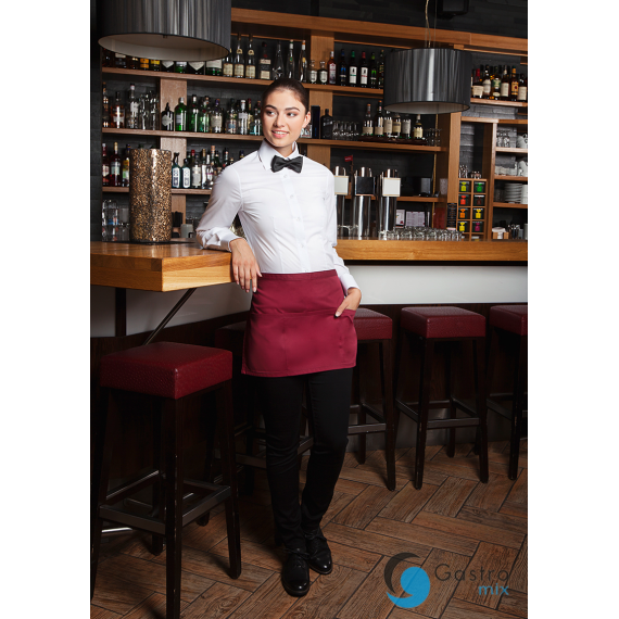 Zapaska kelnerska „Basic”  60 x 35 cm, z kieszeniami CZARNA| BVS3 BORDOWA 