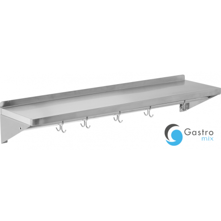 PÓŁKA 1200X300X180MM WISZĄCA Z RANTEM I HACZYKAMI POJEDYNCZA | YG-08937 yato 