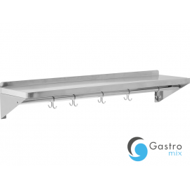  PÓŁKA 1200X300X180MM WISZĄCA Z RANTEM I HACZYKAMI POJEDYNCZA | YG-08937 yato