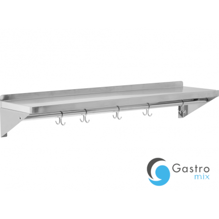 PÓŁKA 1200X300X180MM WISZĄCA Z RANTEM I HACZYKAMI POJEDYNCZA | YG-08937 yato 