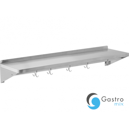 PÓŁKA WISZĄCA 1500X300X180MM Z RANTEM I HACZYKAMI POJEDYNCZA | YG-08938 YATO 