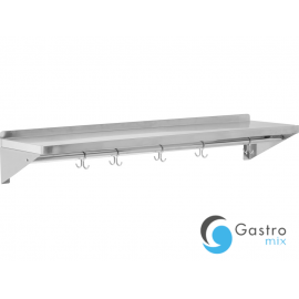  PÓŁKA WISZĄCA 1500X300X180MM Z RANTEM I HACZYKAMI POJEDYNCZA | YG-08938 YATO