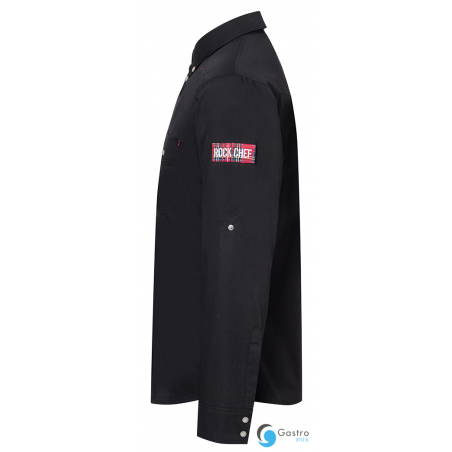 KOSZULA SZEFA KUCHNI - CZARNA - ROZMIAR 52 (małe L) - ROCK CHEF® -  KARLOWSKY 