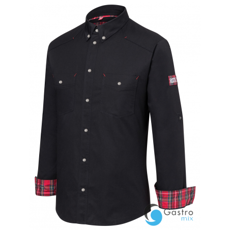 KOSZULA SZEFA KUCHNI - CZARNA - ROZMIAR 56 (małe XL) - ROCK CHEF® -  KARLOWSKY 