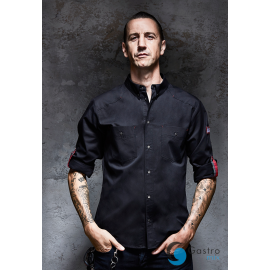  KOSZULA SZEFA KUCHNI - CZARNA - ROZMIAR 56 (małe XL) - ROCK CHEF® -  KARLOWSKY