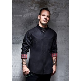 KOSZULA SZEFA KUCHNI - CZARNA - ROZMIAR 50 (większe M) - ROCK CHEF® -  KARLOWSKY