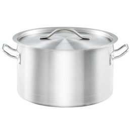 garnek średni Ø 240 mm, V 6.1 l  z pokrywką, stalowy, Basic| 012246 STALGAST