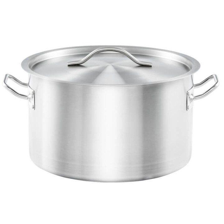 garnek średni Ø 240 mm, V 6.1 l  z pokrywką, stalowy, Basic| 012246 STALGAST