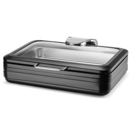 Podgrzewacz indukcyjny ze szklaną pokrywą De Luxe Black, GN 1/1 | 473573 fine dine