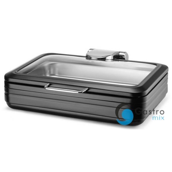 Podgrzewacz indukcyjny ze szklaną pokrywą De Luxe Black, GN 1/1 | 473573 fine dine 