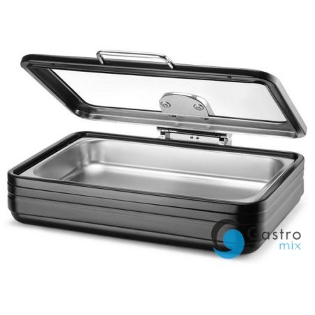 Podgrzewacz indukcyjny ze szklaną pokrywą De Luxe Black, GN 1/1 | 473573 fine dine 