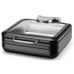 Podgrzewacz indukcyjny ze szklaną pokrywą De Luxe Black, GN 2/3 | 473580 fine dine