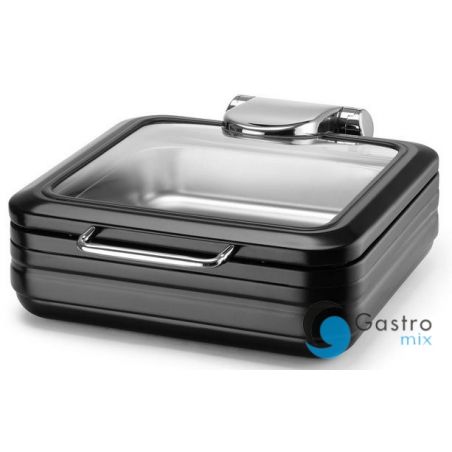 Podgrzewacz indukcyjny ze szklaną pokrywą De Luxe Black, GN 2/3 | 473580 fine dine 