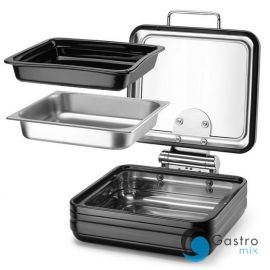 Podgrzewacz indukcyjny ze szklaną pokrywą De Luxe Black, GN 2/3 | 473580 fine dine