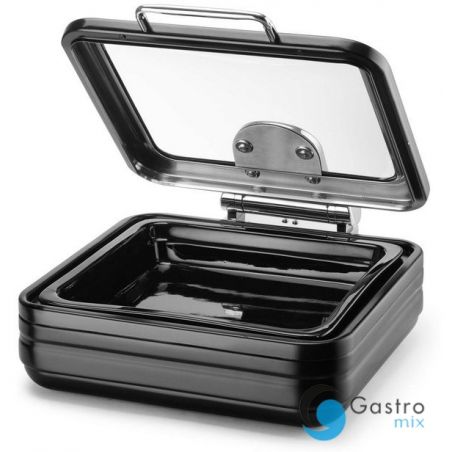 Podgrzewacz indukcyjny ze szklaną pokrywą De Luxe Black, GN 2/3 | 473580 fine dine 