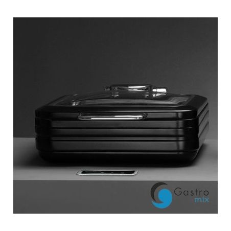 Podgrzewacz indukcyjny ze szklaną pokrywą De Luxe Black, GN 2/3 | 473580 fine dine 