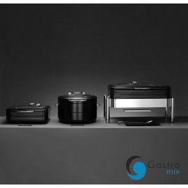  Podgrzewacz indukcyjny okrągły ze szklaną pokrywą De Luxe Black, 9l | 473597 fine dine