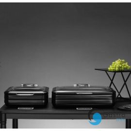  Podgrzewacz indukcyjny okrągły ze szklaną pokrywą De Luxe Black, 9l | 473597 fine dine