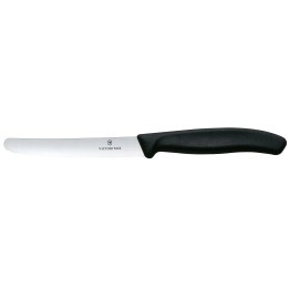 Victorinox Swiss Classic Nóż do pomidorów, zaokrąglony czubek, ząbkowany, 11 cm, czarny | 6.7833 hendi