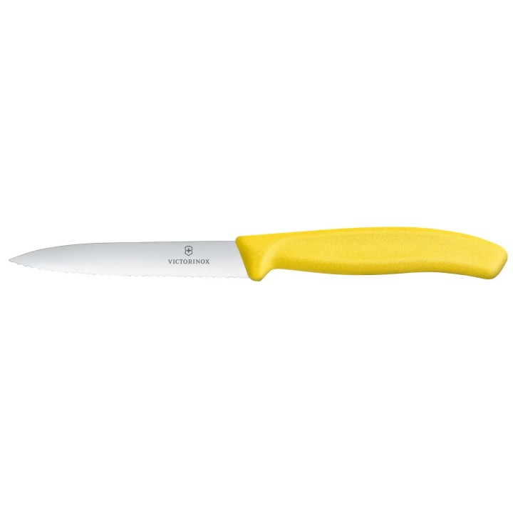 Victorinox Swiss Classic Nóż do jarzyn, ząbkowany, 10cm, żółty