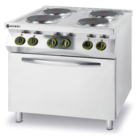 Kuchnia elektryczna 4-płytowa z konwekcyjnym piekarnikiem elektrycznym GN 1/1 | 225936 HENDI 