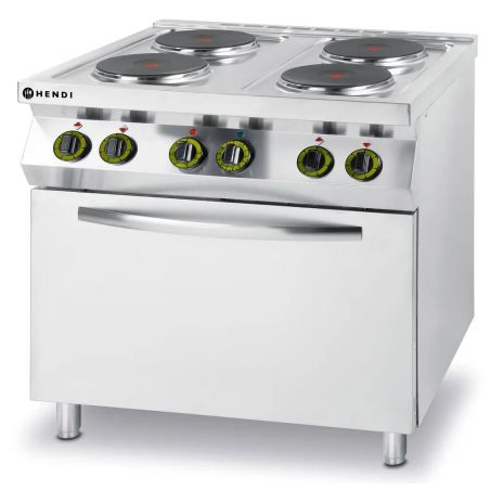 Kuchnia elektryczna 4-płytowa z konwekcyjnym piekarnikiem elektrycznym GN 1/1 | 225936 HENDI 