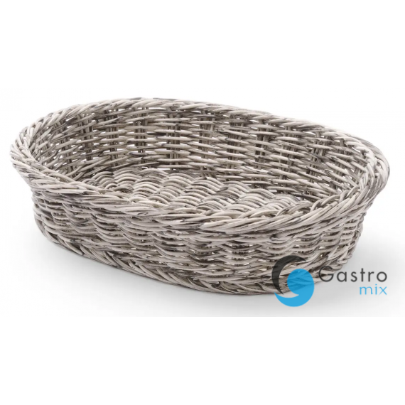 Koszyk owalny szary melanżowy 320x230x70 mm | 426647 hendi 