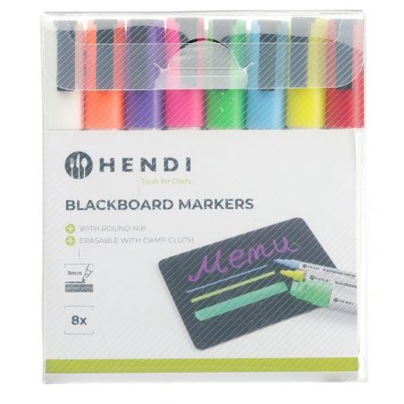 Markery do tablicy, wąska końcówka-zestaw 8 szt. | 664278 hendi 