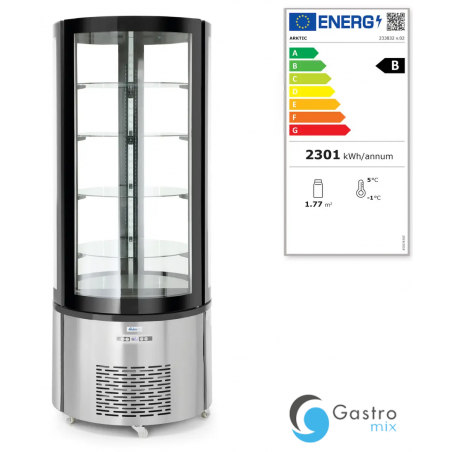 Witryna chłodnicza okrągła, Arktic, 360L, 220-240V/460W, ⌀680x(H)1755mm | 233832 hendi 