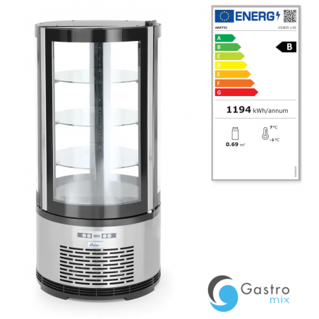 Witryna chłodnicza okrągła, Arktic, 100L, 230V/210W, ⌀480x(H)1065mm | 233825 hendi 