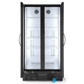 Lodówka barowa 2-drzwiowa, Arktic, 384L, czarny, 220-240V/365W, 900x530x(H)1820mm | 233931 hendi