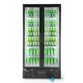  Lodówka barowa 2-drzwiowa, Arktic, 384L, czarny, 220-240V/365W, 900x530x(H)1820mm | 233931 hendi