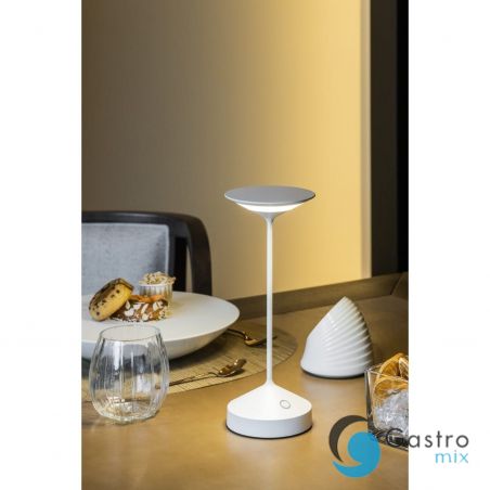 TEMPO lampa stołowa do wielokrotnego ładowania biała Ø10 x 28 cm  | 9101317001  ALVA 