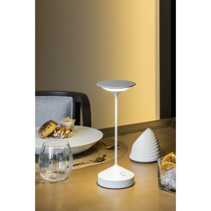 TEMPO lampa stołowa do wielokrotnego ładowania biała Ø10 x 28 cm  | 9101317001  ALVA